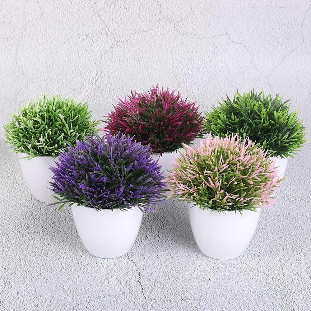 Cây Nhỏ Giả Màu Sắc Đỏ Dùng Trang Trí Văn Phòng / Ngoài Trời