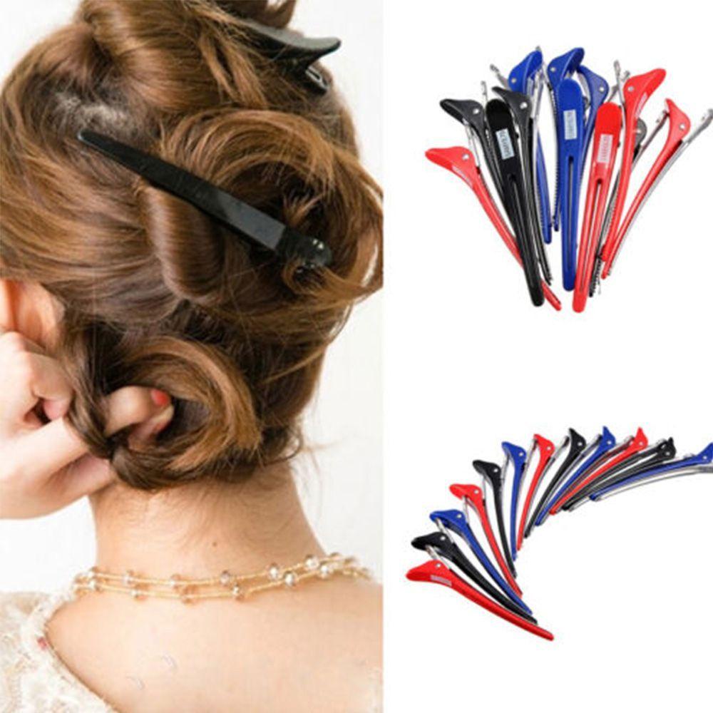 Set 12 Kẹp Tóc Bằng Nhựa Và Nhôm WMES15H Chuyên Dụng Cho Salon Làm Tóc