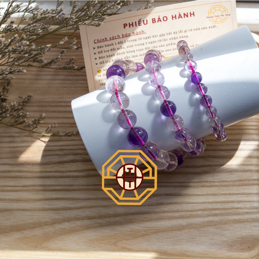 Vòng Tay Phong Thuỷ Đá Supper Sevenn Tự nhiên [TẶNG HỘP GỖ] nữ mệnh Kim Mộc Thuỷ Hoả Thổ - Phong Thủy Tây Tạng