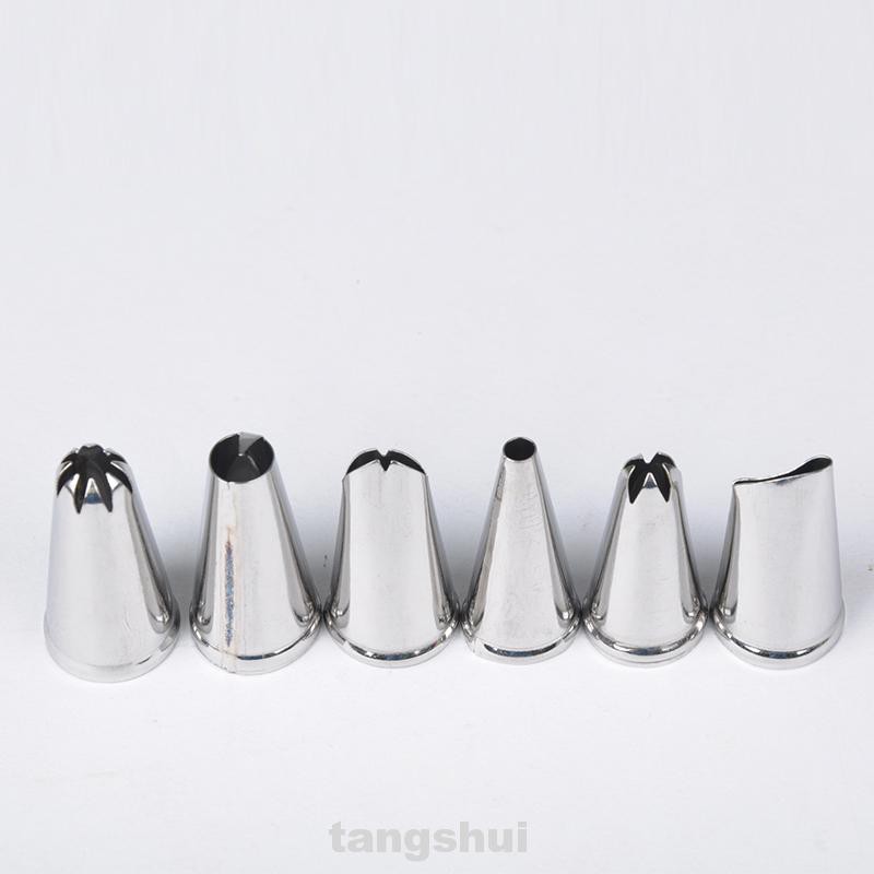 6pcs/set Tool Stainless Steel Rustproof Cookies Icing Piping Sugar Craft 6 Inch Decorating Nozzle