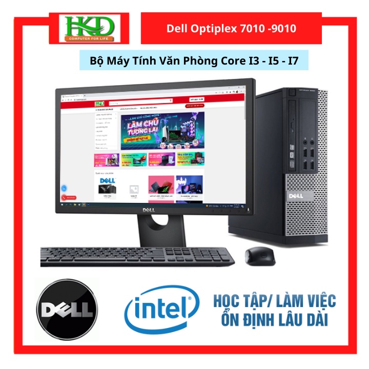 Case PC - Máy Tính  Văn Phong - Đồng Bộ Dell - Dell Optiplex 7010/9010 - Tặng Bộ Phím Chuột - Bảo Hành 12T