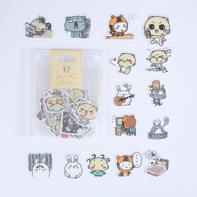 Bộ 39 Hình dán trang trí Nhóc Maruko, Cu Shin, Totoro, Chó con,...