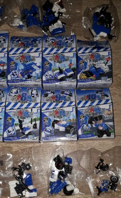 Sét LegoCity 10 hộp lắp ráp 52006 phương tiện giao thông cảnhSát có nhiều chi tiết bằng nhựa ABS trọn bộ