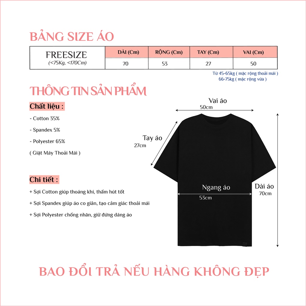 Áo Thun Trơn - 21 Màu - Unisex [ FREESIZE 75KG ]