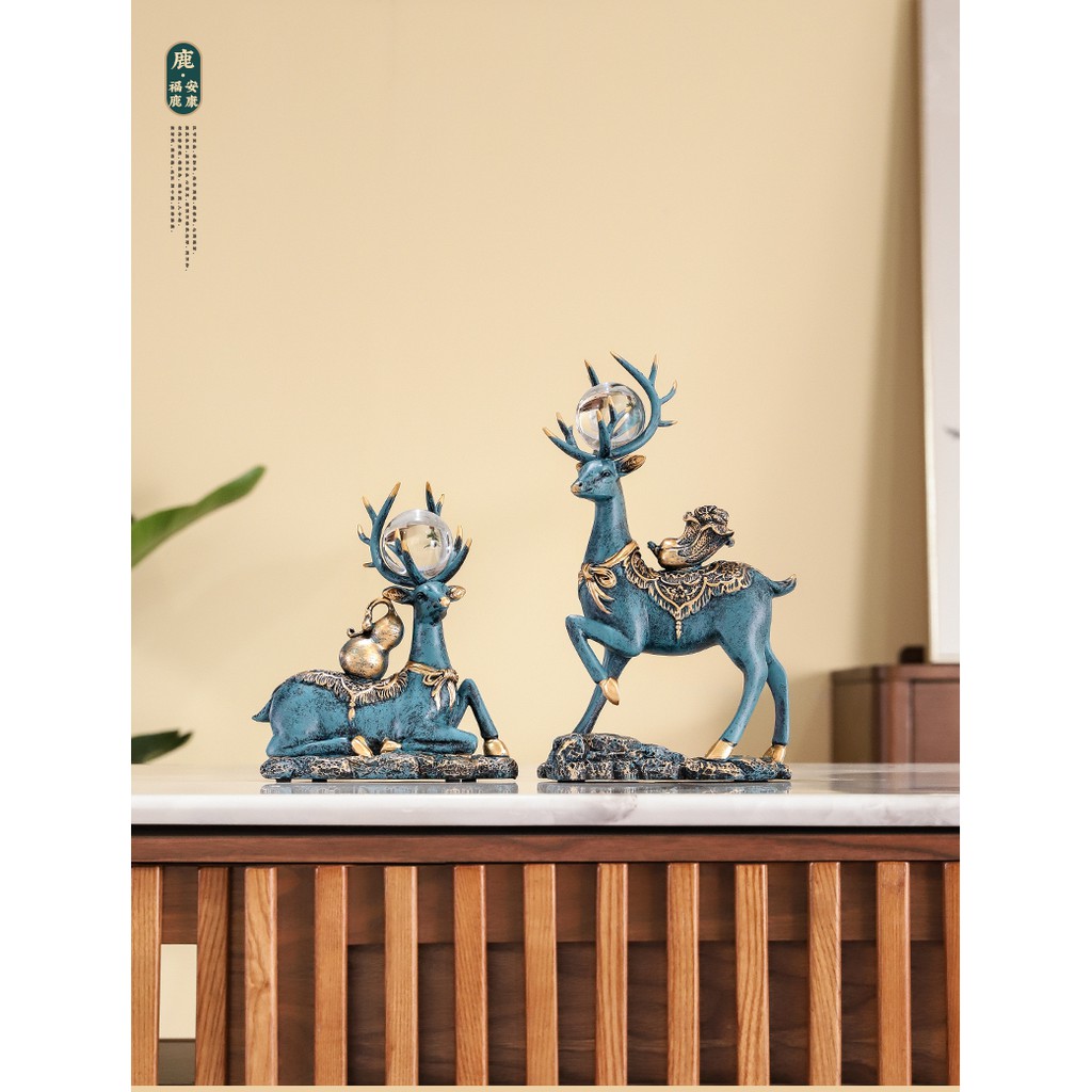 Tượng đôi hươu mang ngọc đem tài lộc đến với gia chủ - Vật phẩm phong thủy may mắn