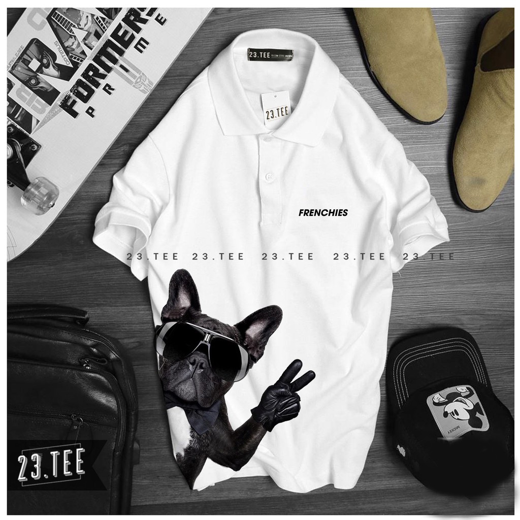 Áo polo in Frenchies Say Hi vải lacoste xuất xịn