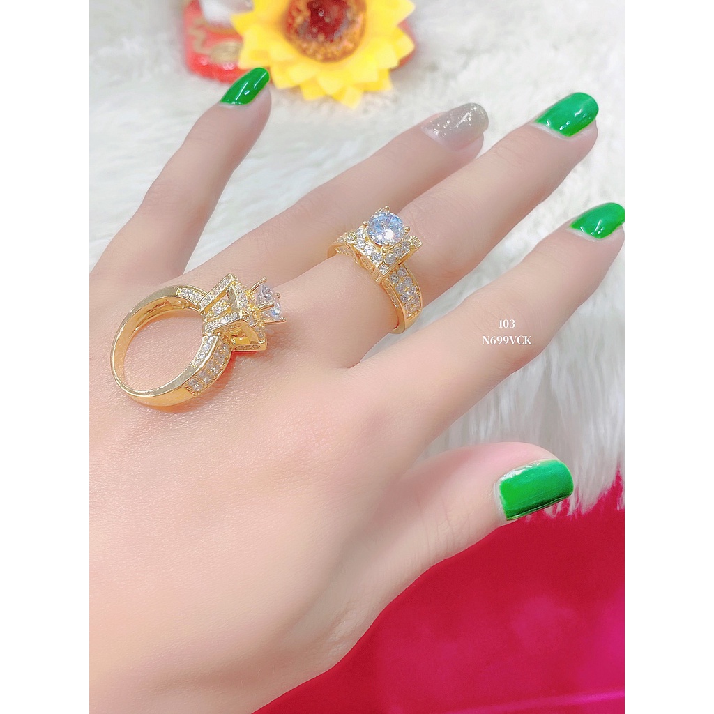 UHA - Nhẫn nữ mạ vàng 18k đính đá CZ N699 ( giá tốt nhất )