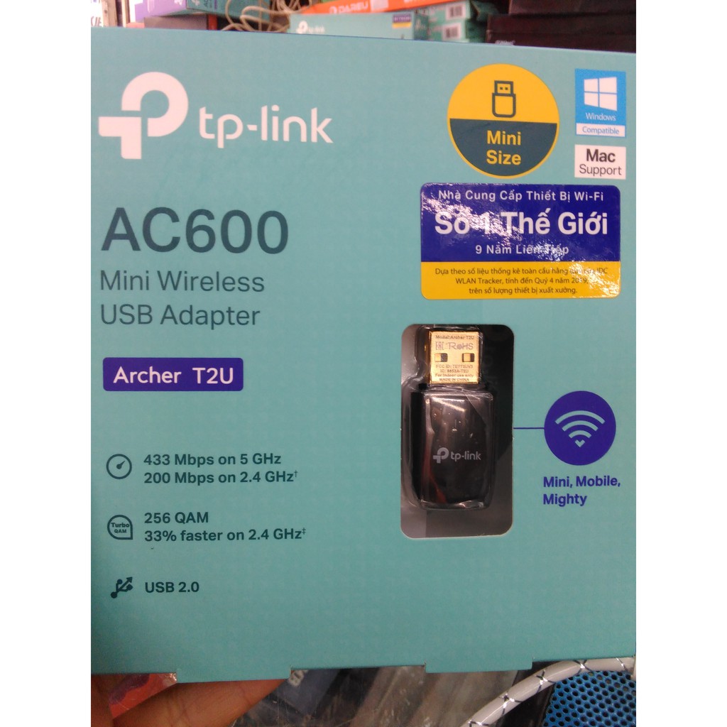 USB Thu Wifi không dây TP-Link Archer T2U AC 600Mbps - Bộ  thu wifi băng tần kép | BigBuy360 - bigbuy360.vn