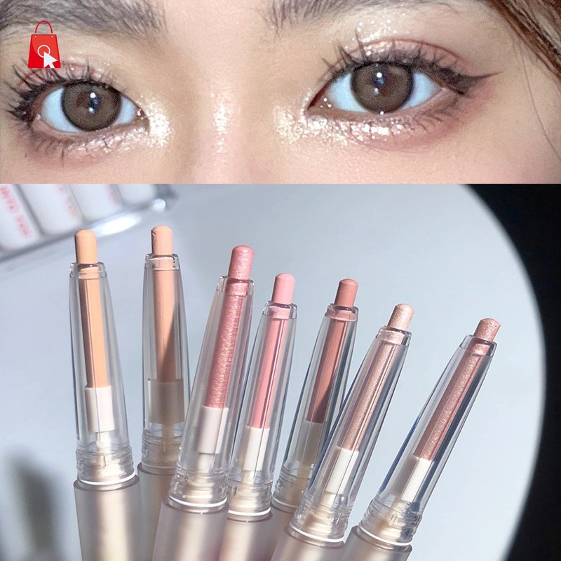 Bút Kẻ Mắt Kiêm Phấn Mắt Ánh Ngọc Trai Lấp Lánh Nhung Mịn Trang Điểm Bắt Sáng