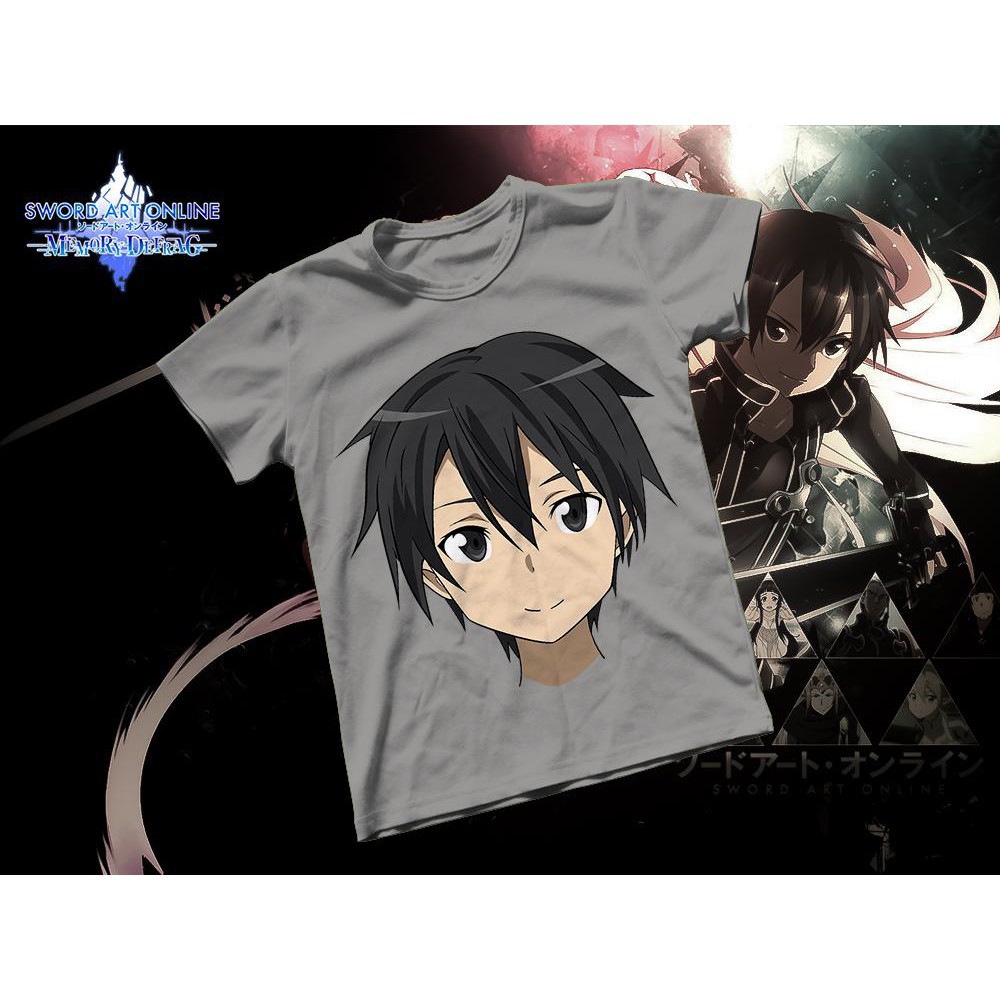 Áo thun Cotton Unisex - Anime - Sword Art Online - Mặt kirito