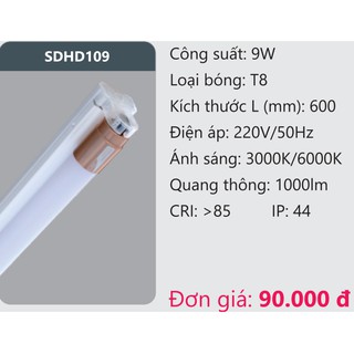 BỘ MÁNG VÀ BÓNG LED TUÝD DUHAL 0.6M, 1.2M ÁNH SÁNG TRẮNG 6000K