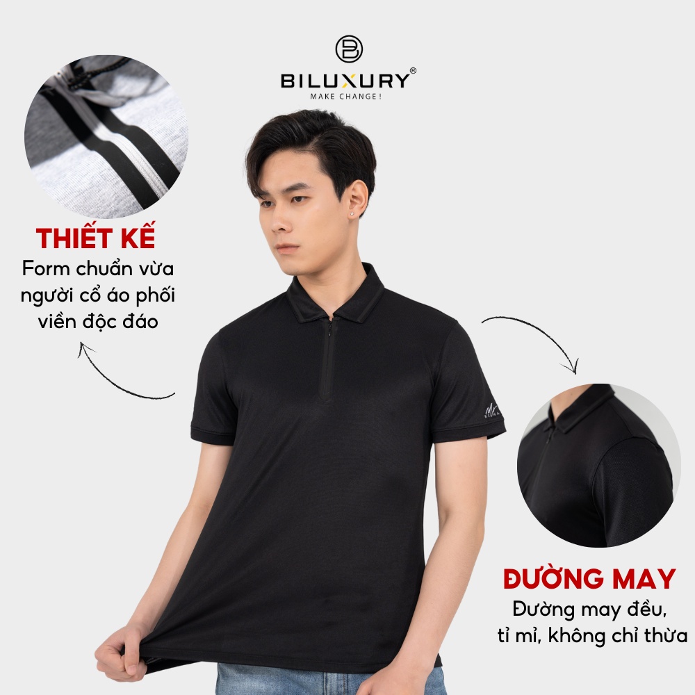 Áo polo nam Biman by Biluxury thun cổ bẻ co giãn 4 chiều nhiều màu sắc trẻ trung