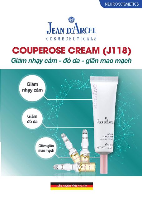 KEM DƯỠNG DỊU DA MỎNG ĐỎ, GIÃN MẠCH VÀ NHẠY CẢM JEAN D'ARCEL COUPEROSE CREAM 30ml