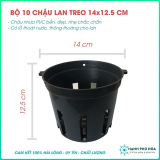 Bộ 10 Chậu Nhựa Trồng Lan Đa Kích Thước 12,14,16,18,20cm- Bền, Dẻo, Có Lỗ Thoát Nước, Có Thể Cài Móc Treo Lên Cao