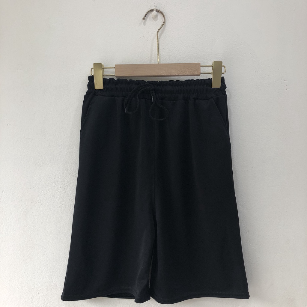 Quần đùi unisex dưới 62kg chất thun tabistore - Quần đùi basic trơn 2 màu