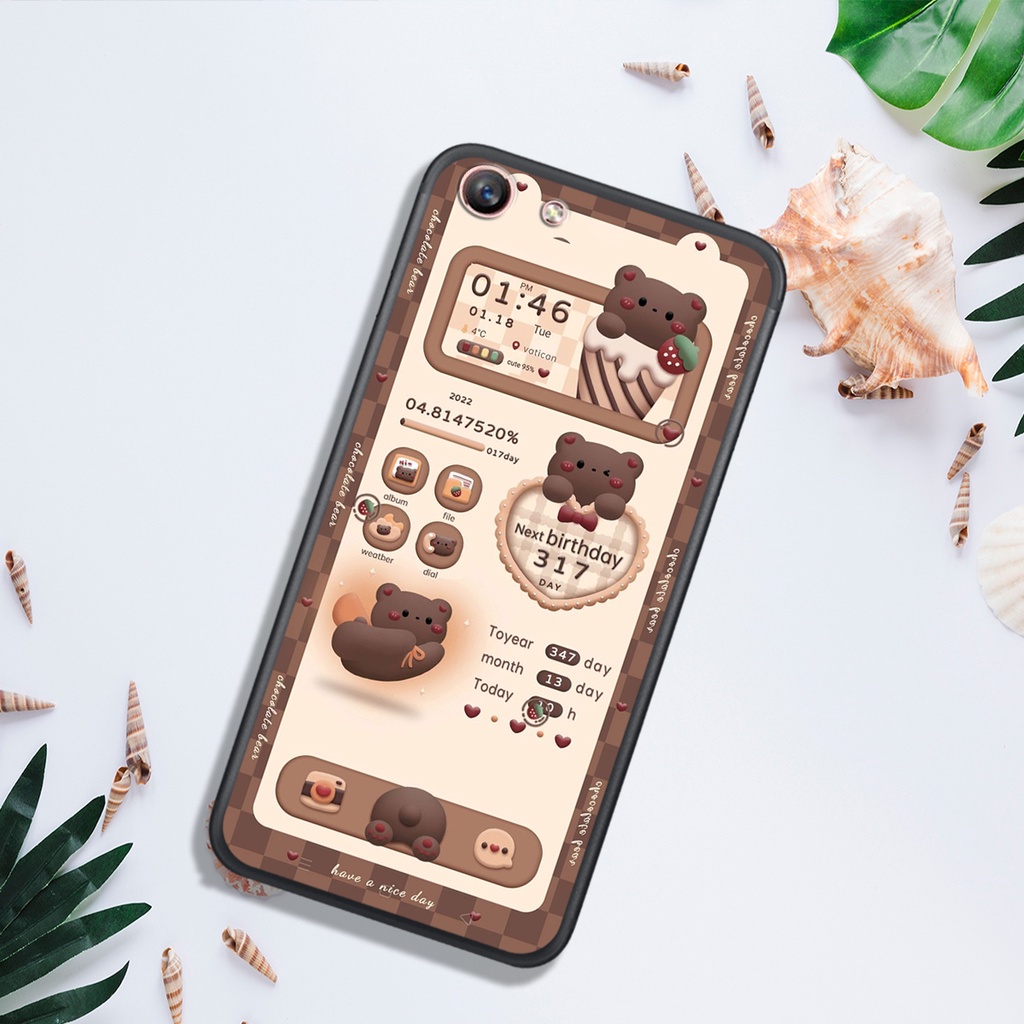 ỐP LƯNG OPPO F1 - F1S - F1 PLUS - F3 - F3 PLUS, IN HÌNH GẤU NÂU CHOCOLATE ĐÁNG YÊU.