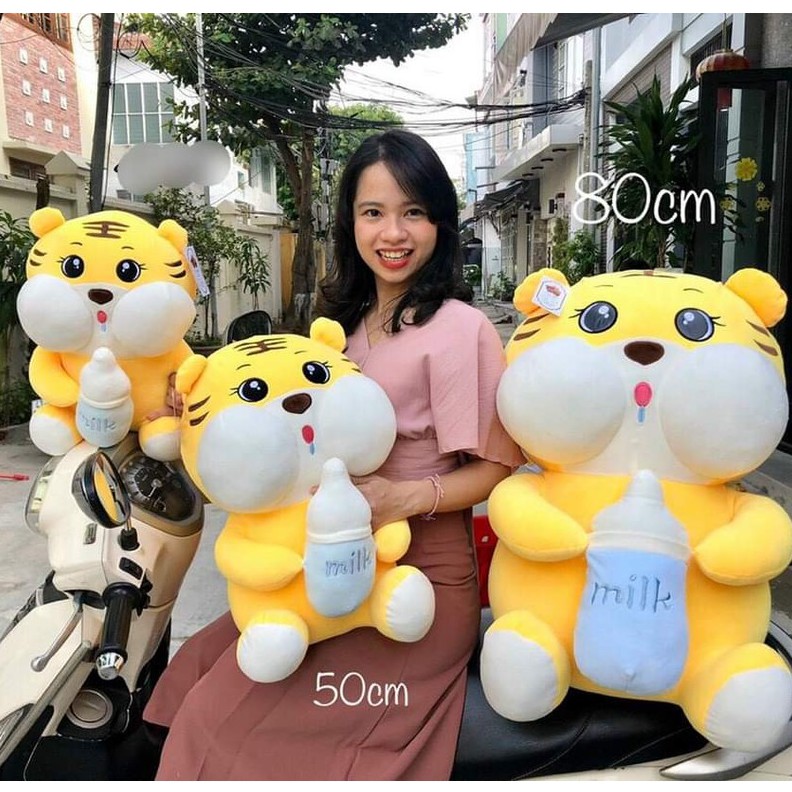 Gấu bông NuNa con Hổ bình sữa cao cấp đàn hồi nhún nhảy.