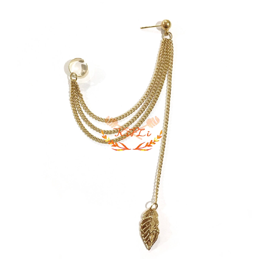 Khuyên tai hợp kim mặt hình chiếc lá phong cách thời trang