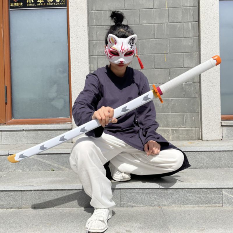 (Lưỡi gỗ dài 104cm) Đạo Cụ Cosplay Viêm Trụ Rengoku Trong Kimetsu No Yaiba