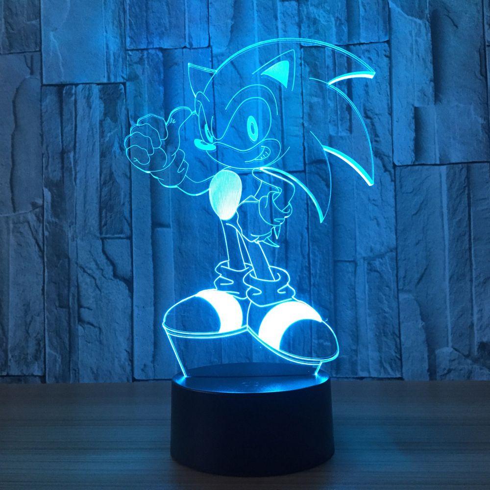 1 Đèn Ngủ LED 7 Màu Hình Búp Bê Sonic Thanh Lịch Thay Đổi 7 Màu Trang Trí Nhà Cửa / Văn Phòng