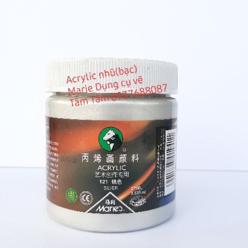 [ TÂM TÂM ]-Màu Acrylic nhũ đồng và Aceylic nhũ bạc Maries, Acrylic Maries-