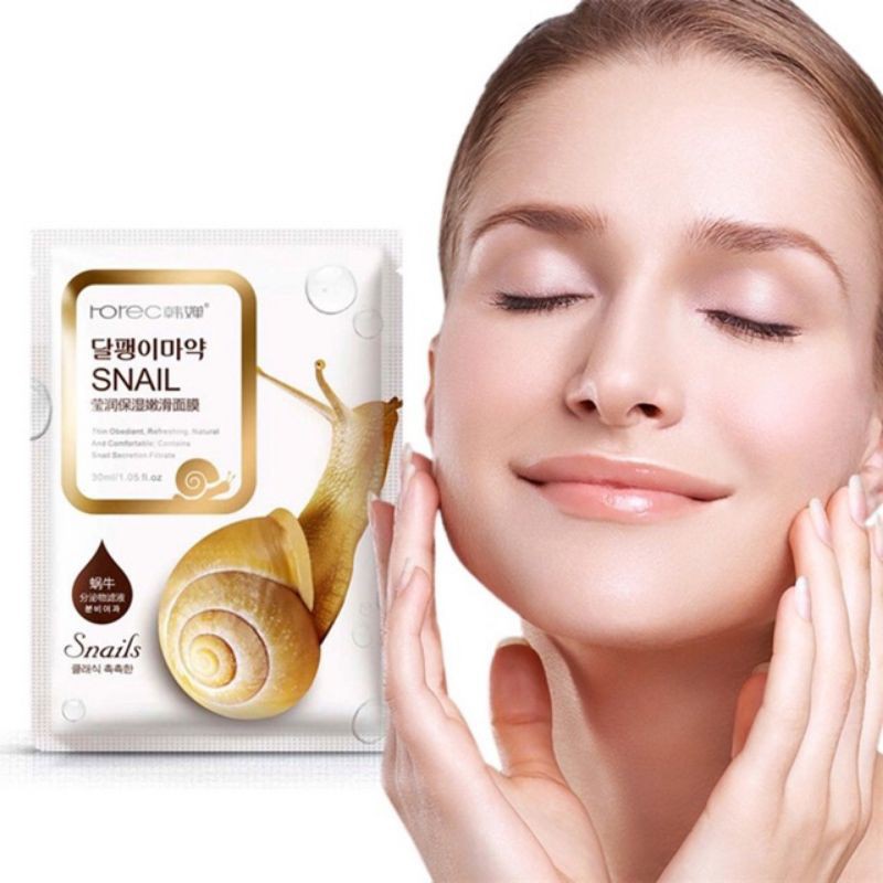 [RẺ VÔ ĐỊCH]Miếng Mặt Nạ Ốc Sên -Da Sáng Đẹp,Khoẻ Mạnh Snail Rorec | Thế Giới Skin Care