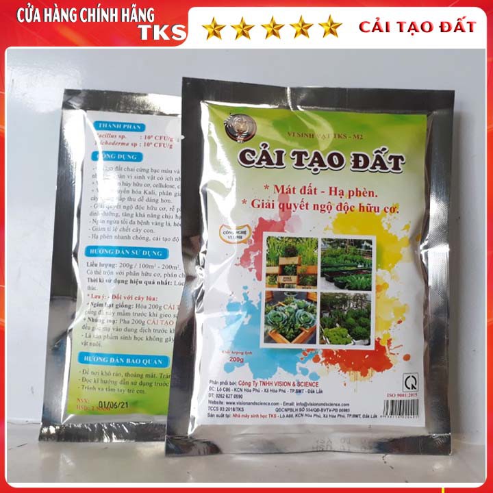 CẢI TẠO ĐẤT - Chai Cứng, Bạc Màu, Hết Dinh Dưỡng Và Nấm Bệnh - Gói 200gr