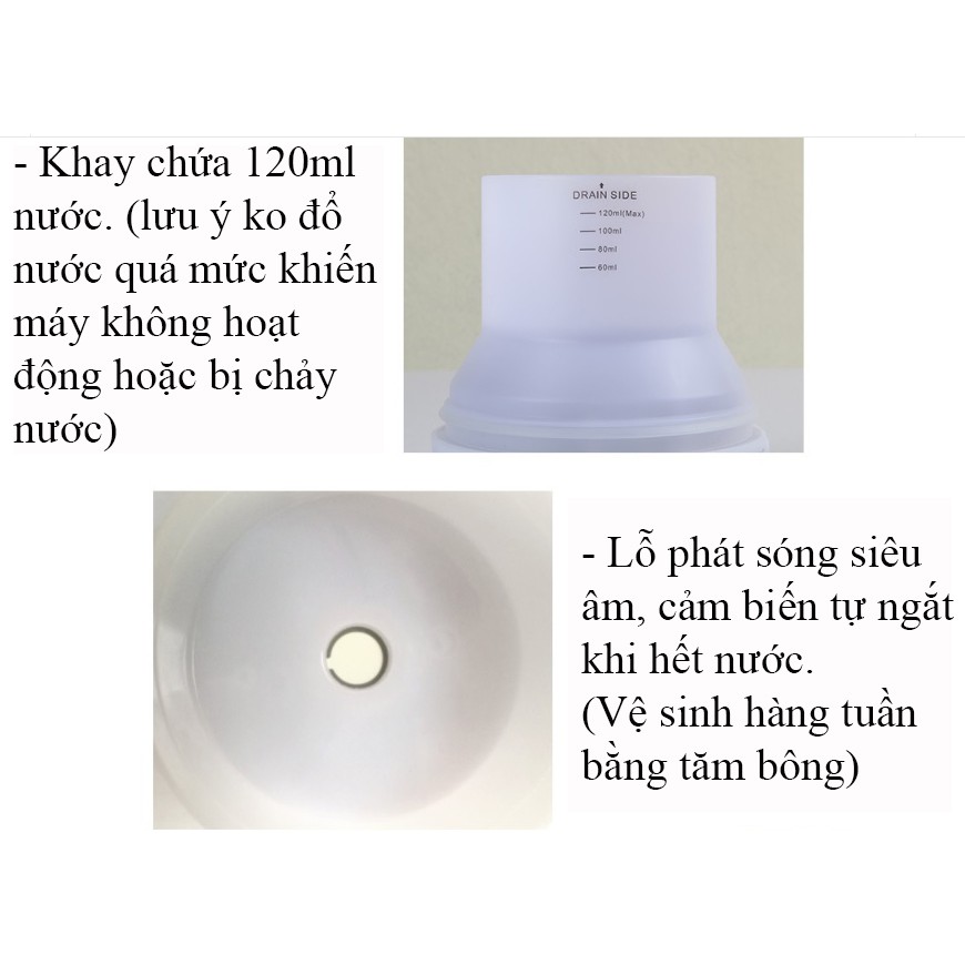 [LOẠI TỐT-HỘP MÀU] Máy khuếch tán tinh dầu tạo độ ẩm, phun 3 chế độ tặng tinh dầu sả chanh Ngọc Tuyết