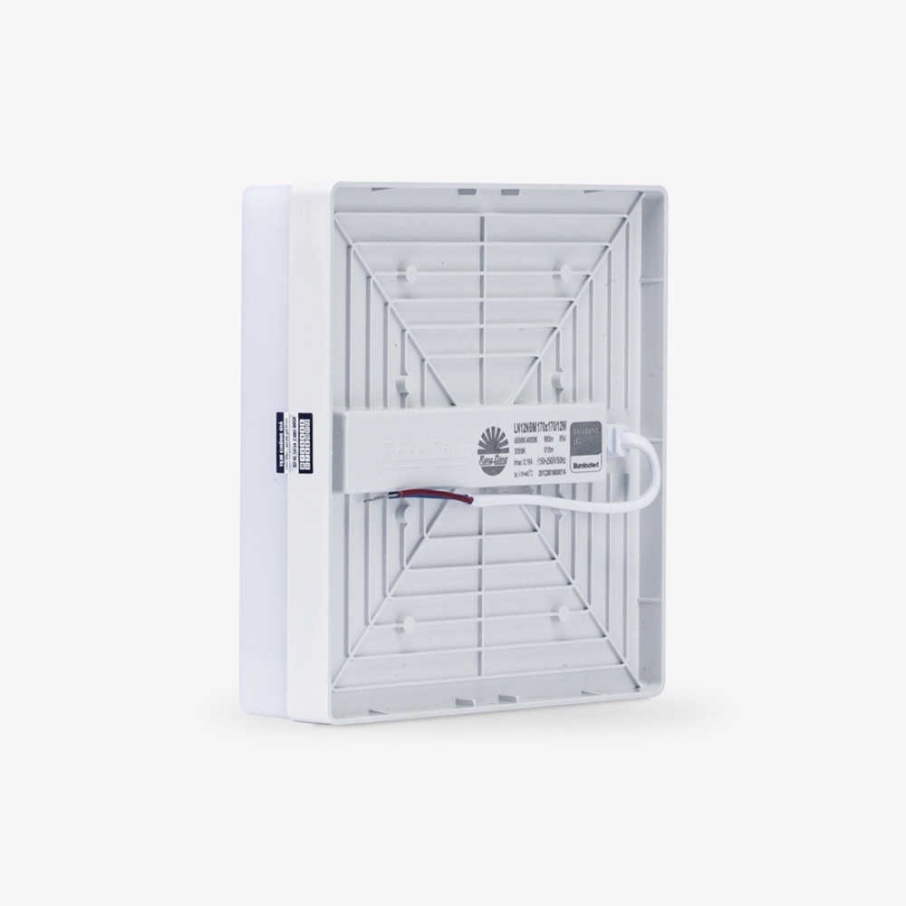 Đèn ốp trần vuông 12W Đổi màu đế nhựa, Đèn ốp trần Rạng Đông tiết kiệm điện Model: LN12N ĐM 170x170/12W