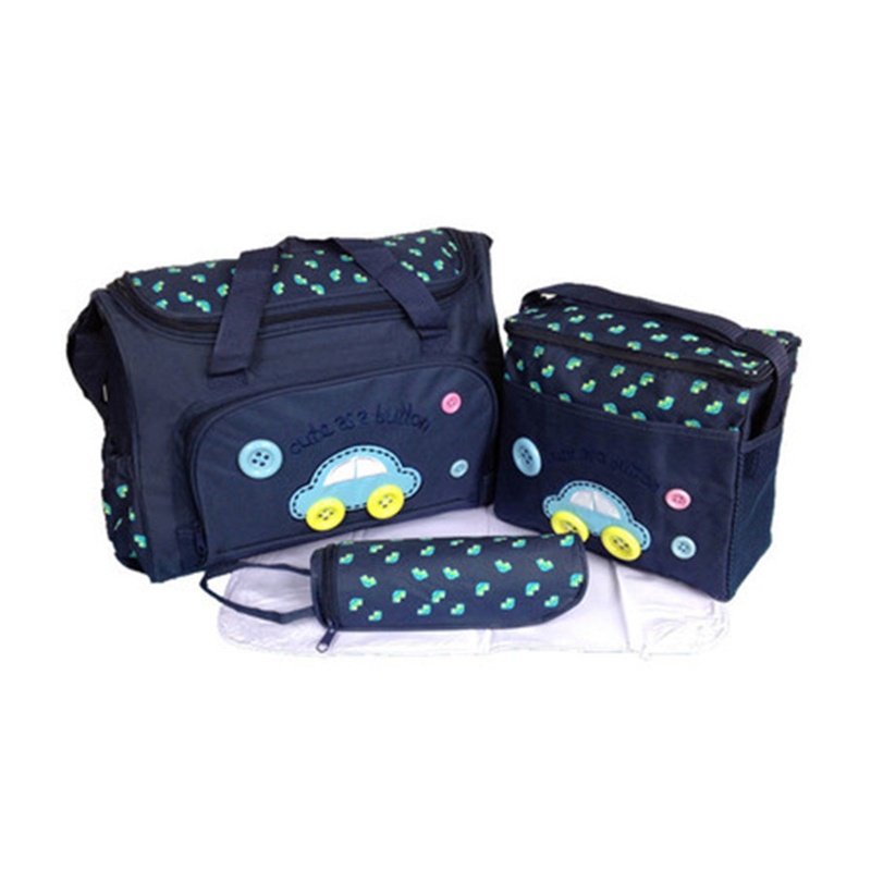 Túi Vải Oxford Đựng Tã Lót Có Tay Cầm Họa Tiết Hoạt Hình Cho Mẹ Và Bé Ốp
