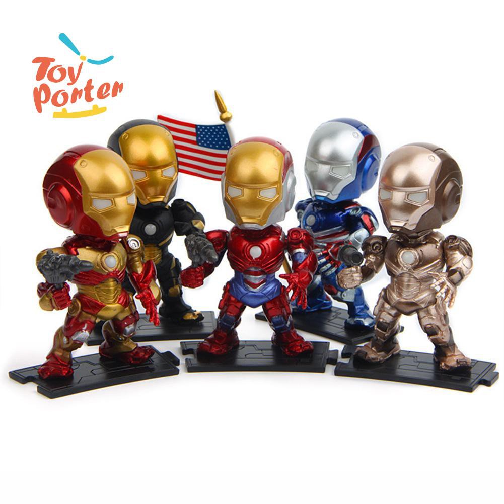 Bộ 5 mô hình đồ chơi Ironman thiết kế chibi sống động dễ thương