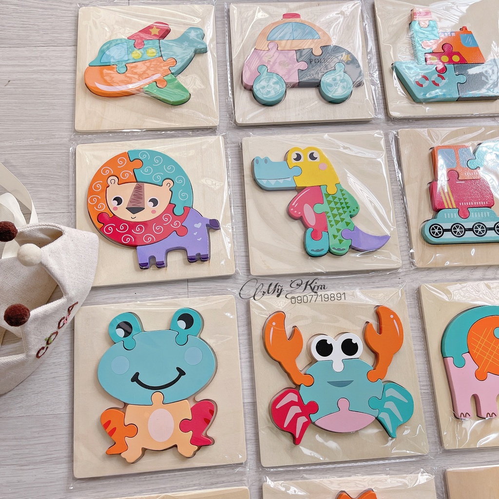 Tranh Gỗ Ghép Hình 3D Nổi Cho Bé - Đồ Chơi Thông Minh