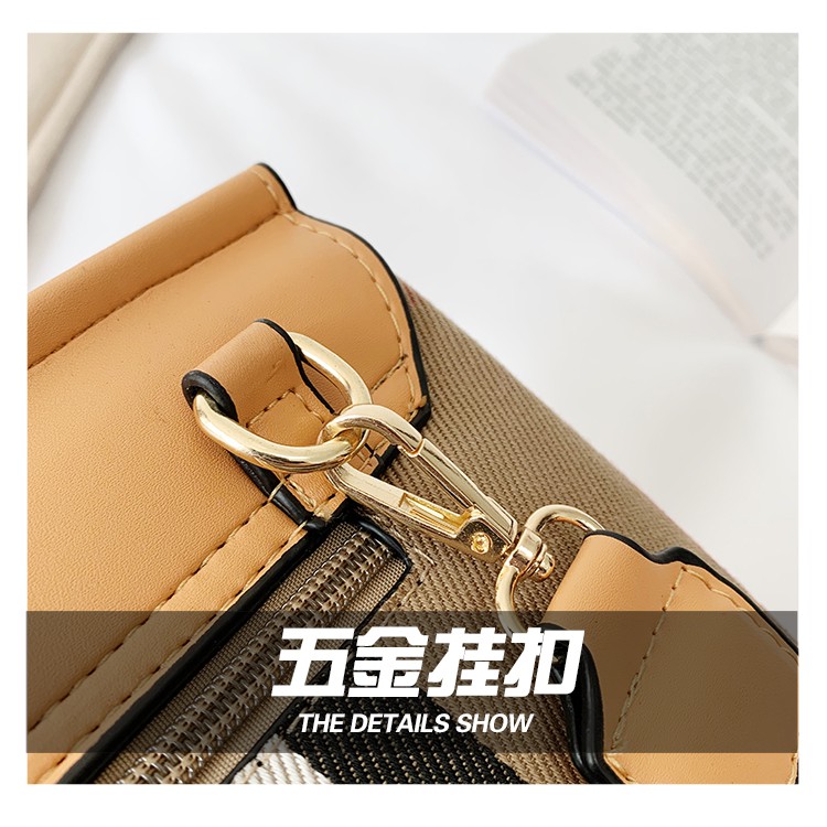 Túi xách nữ BBR có khóa kéo & dây đeo chéo bản to