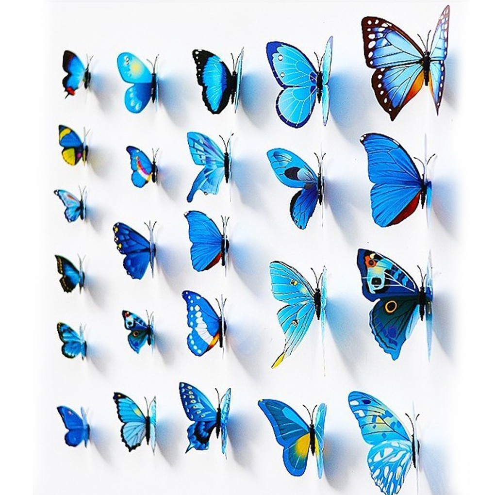 Sticker trang trí tường, tủ lạnh hình bươm bướm