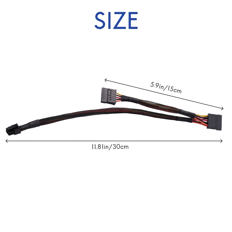 Dây Cáp Nguồn 6Pin Sang 15Pin X2 SATA Cho DELL Vostro 3650 3653 3655