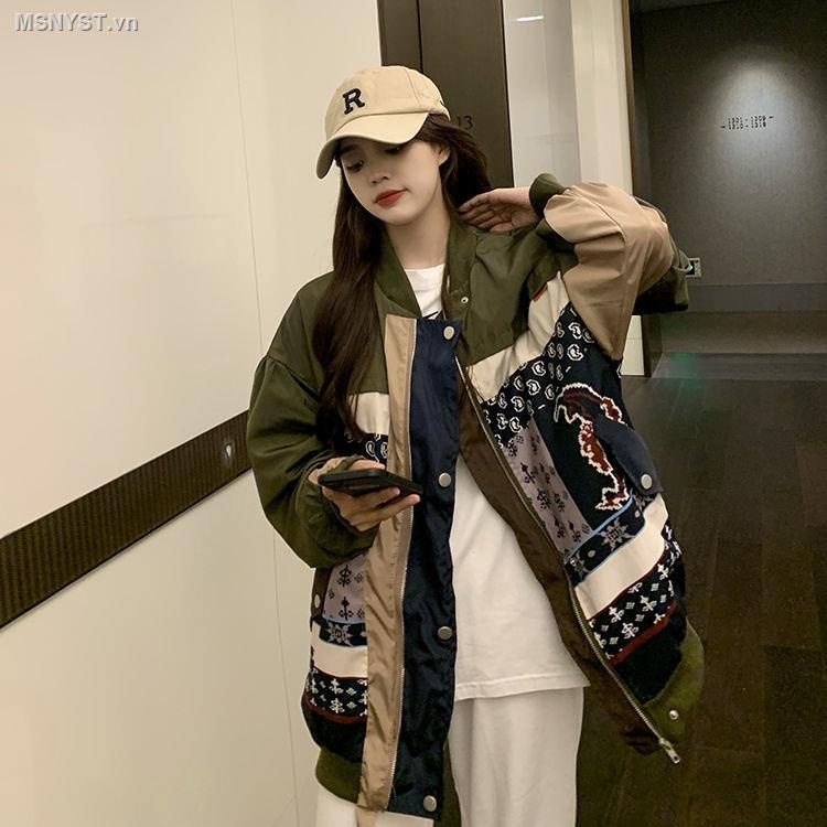 ✲☈Áo khoác bóng chày dáng rộng màu sắc thời trang thu đông phong cách Hàn Quốc cho nữ | BigBuy360 - bigbuy360.vn