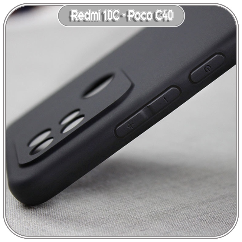 Ốp lưng TPU dẻo đen cho Xiaomi Redmi 10C - Poco C40 che Camera