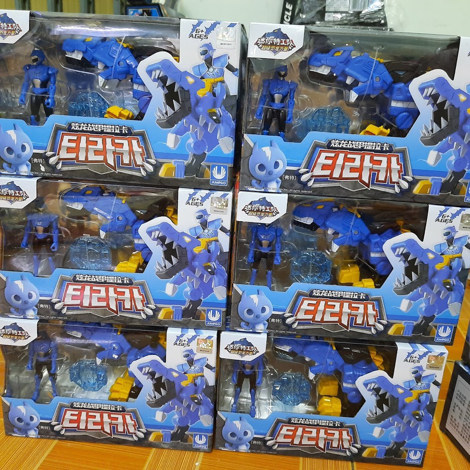 Mô hình Miniforce Biệt đội siêu nhân nhí mô hình Khủng long Tyranno sấm sét & siêu nhân Volt tốc độ