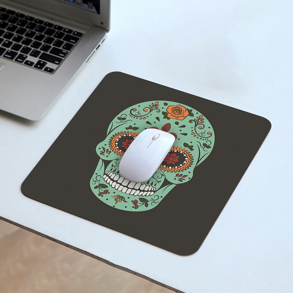 Miếng Lót Chuột Mềm Mại Chống Trượt In Hình Đầu Lâu