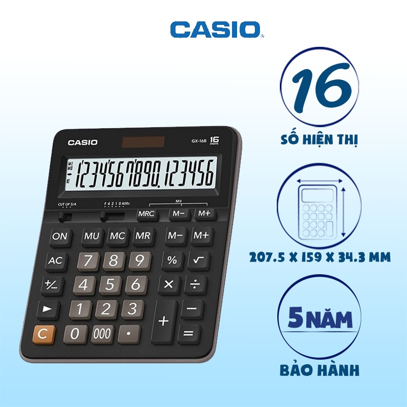 Máy tính Casio GX-16B chính hãng dành cho văn phòng cửa hàng và shop bán hàng