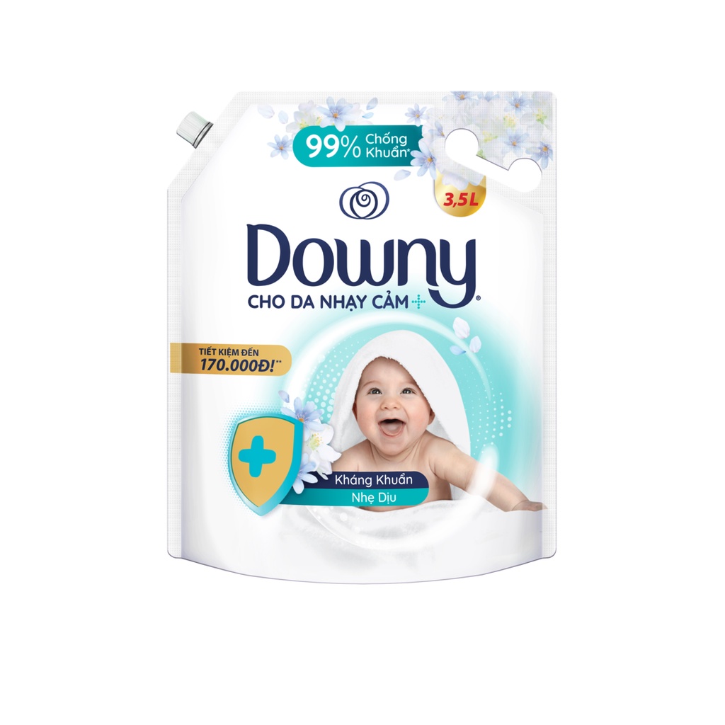 Combo Nước Giặt ARIEL Dịu Nhẹ Cho Da Nhạy Cảm Túi 3.25Kg/3.2Kg VÀ Nước Xả Vải DOWNY Túi kháng khuẩn nhẹ dịu 3.5L