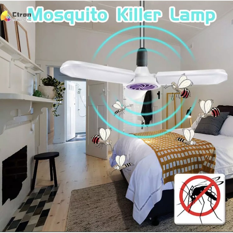 Đèn led 3 cánh quạt bắt muỗi 45w sáng trắng
