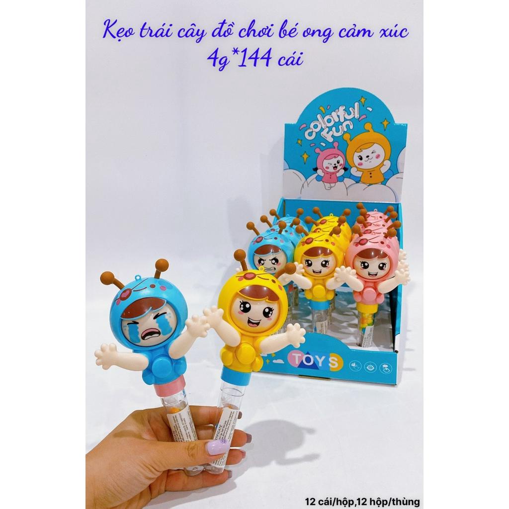 Kẹo trái cây đồ chơi Bé ong cảm xúc - Đồ chơi kẹo xoay đổi mặt hoạt hình tặng kèm kẹo trái cây
