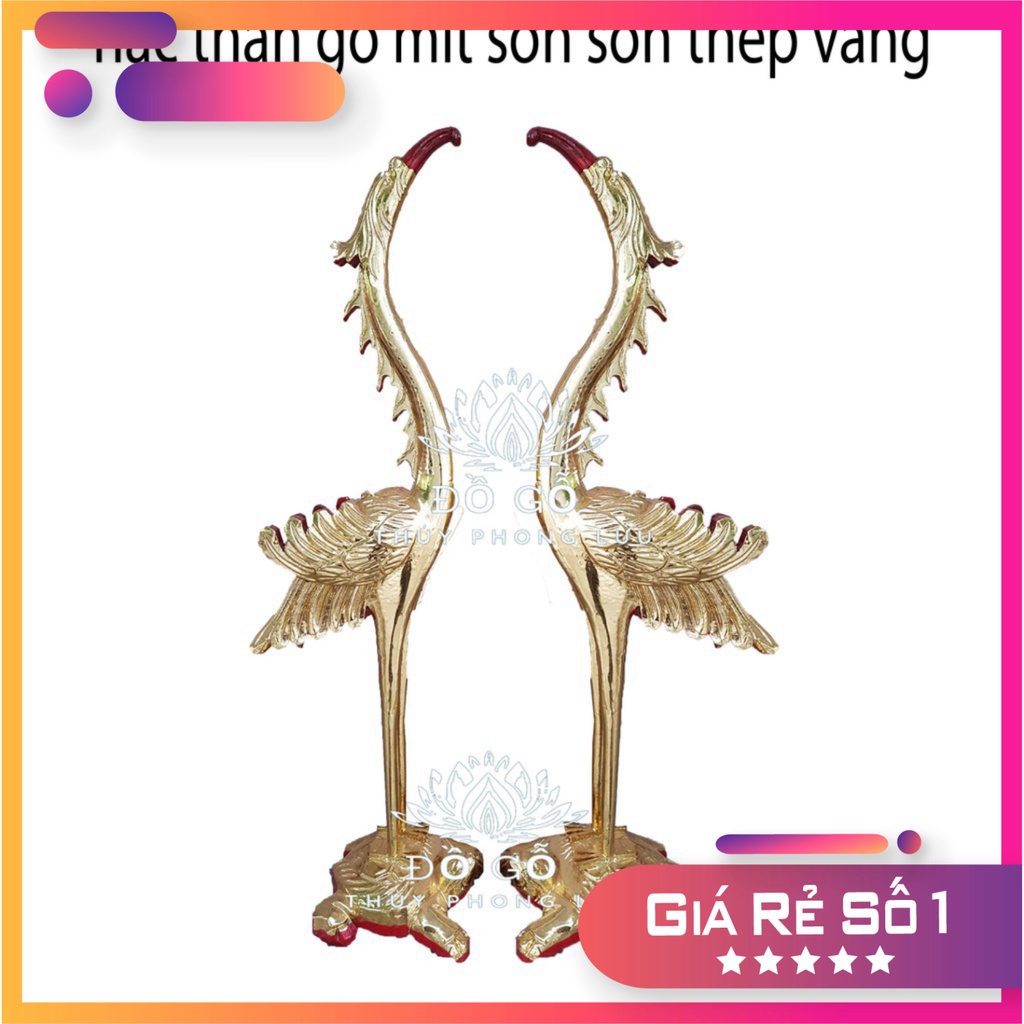 Hạc gia tiên gỗ mít hạc thần-hạc thờ-hạc đẹp bàn thờ-hạc gỗ mít cao 61cm