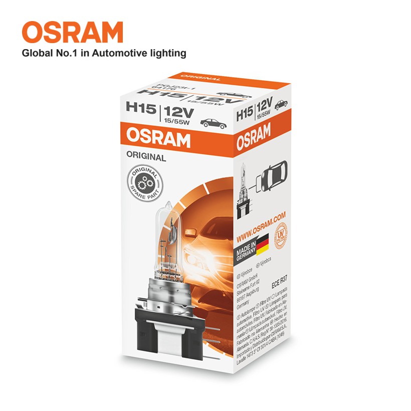 [Mã BMBAU300 giảm 10% đơn 499K] Bóng Đèn Halogen OSRAM Original H15 12V 15/55W Nhập Khẩu Chính Hãng