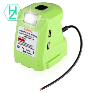 Battery adapter for ryobi 18v li-ion battery,dc port & led work light