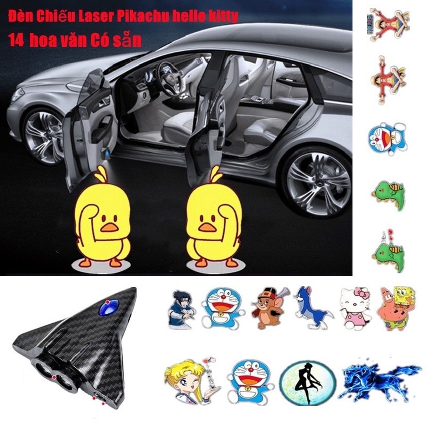 Đèn chiếu sáng laser cảm biến không dây cho cửa xe hơi nhiều hoạ tiết tuỳ chọn