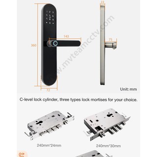 Khóa cửa gỗ vân tay app Ttlock K5