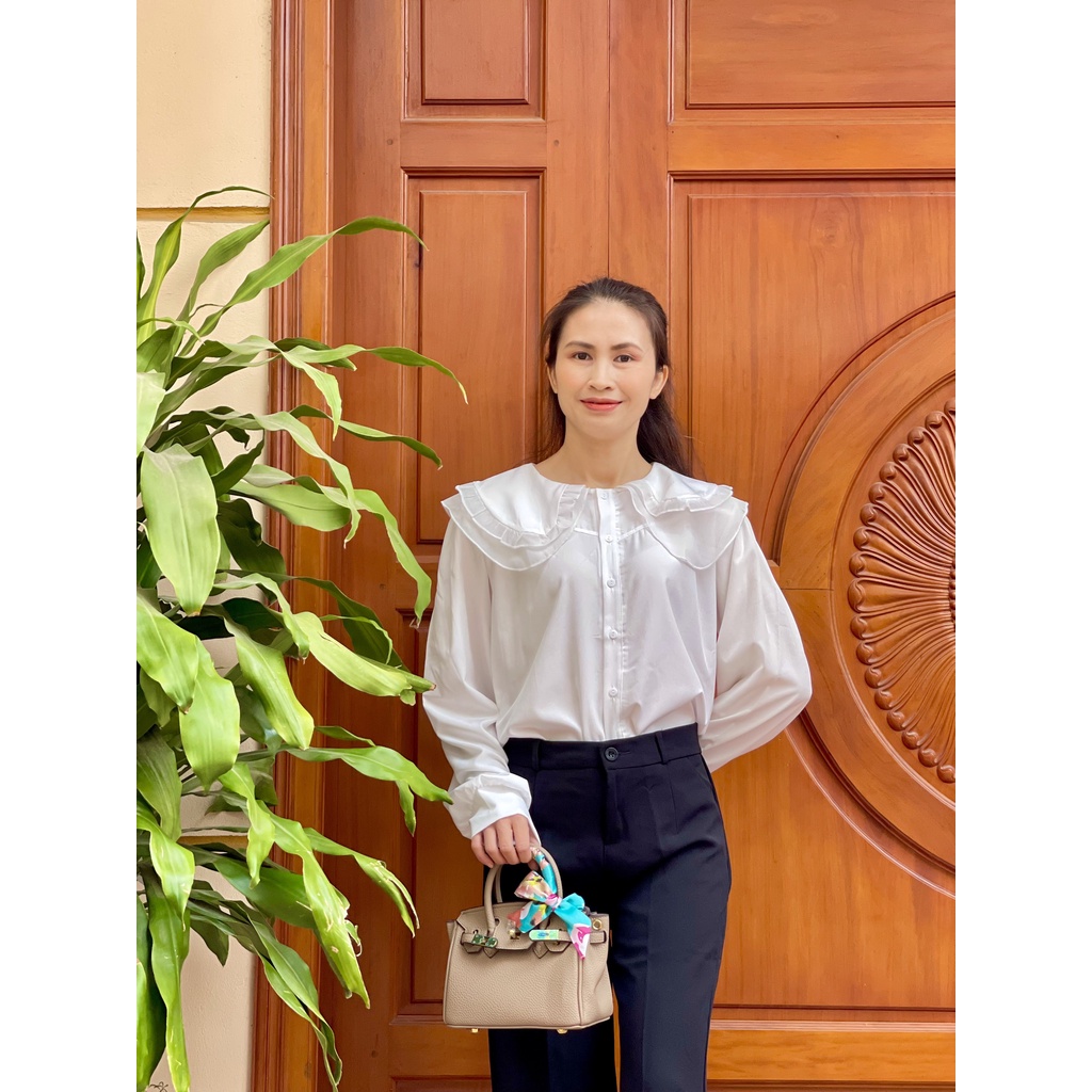 Áo Sơ Mi Nữ CỔ REN BÈO xinh xắn mặc đi làm đi chơi ASM04