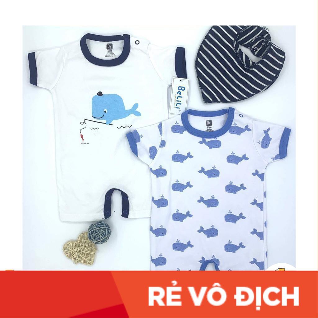 Set 2 bộ body đùi sơ sinh 0-12m. Chất liệu cotton mềm mịn, thoáng mát. Thương hiệu LITIBABY